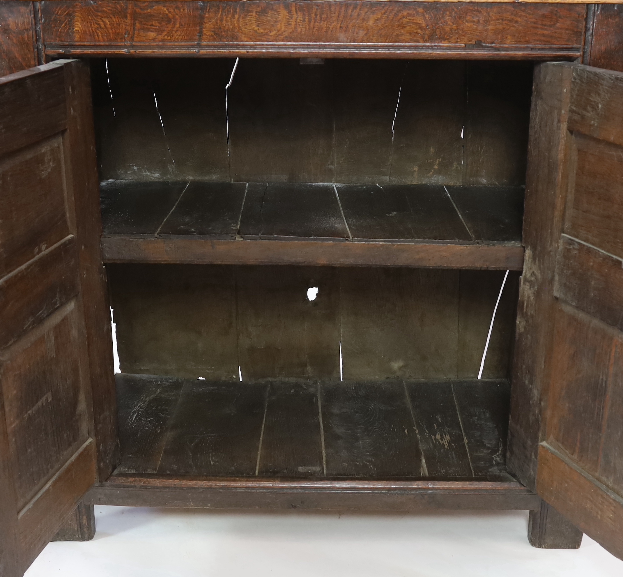 A 17th century oak court cupboard